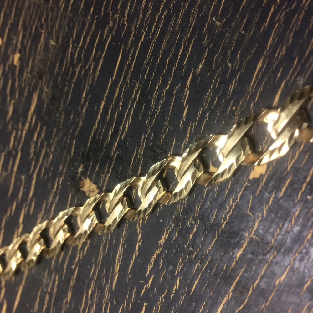 10k diamond cut double sided bracelet